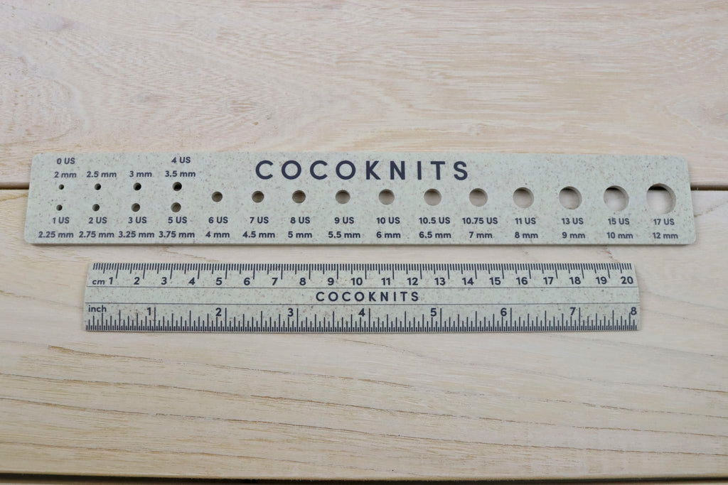 cocoknits ruler and gauge set