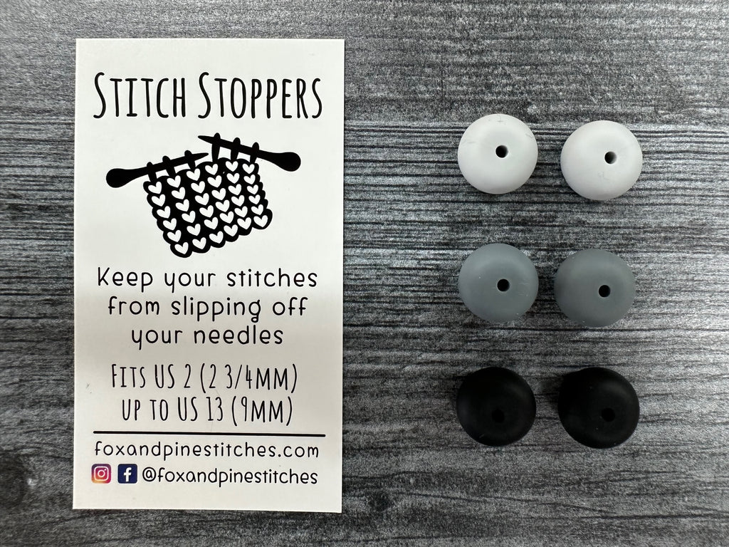 fox & pine stitch stoppers monochrome ovals