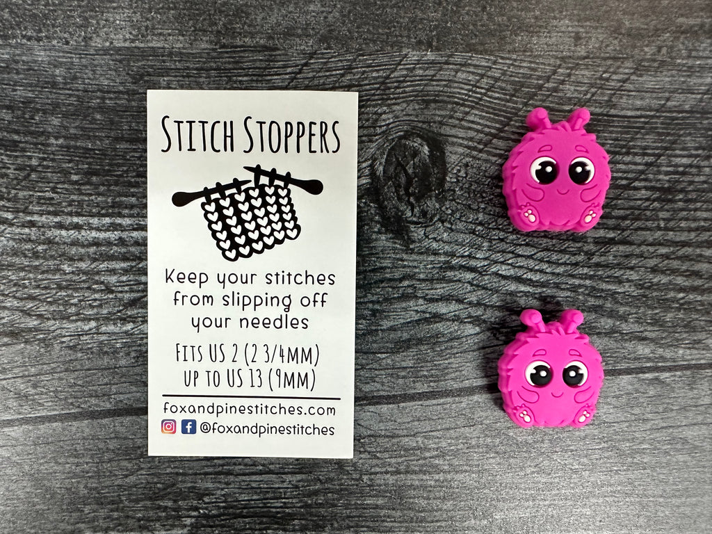 fox & pine stitch stoppers lil' pink monster