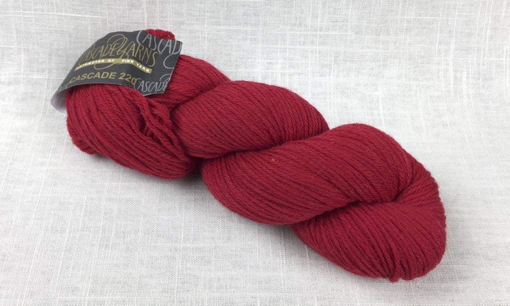 cascade yarns 220 wool worsted color 8895 christmas red