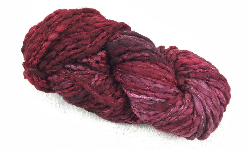 malabrigo caracol thick thin hand dyed CAR033 cereza red