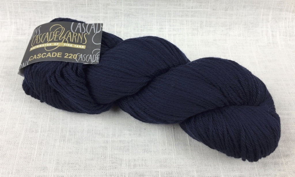 cascade yarns 220 wool worsted color 8393 navy