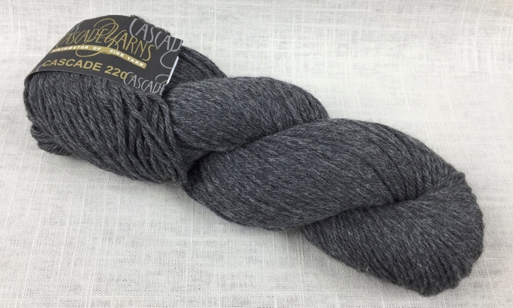 cascade yarns 220 wool worsted color 8400 charcoal grey
