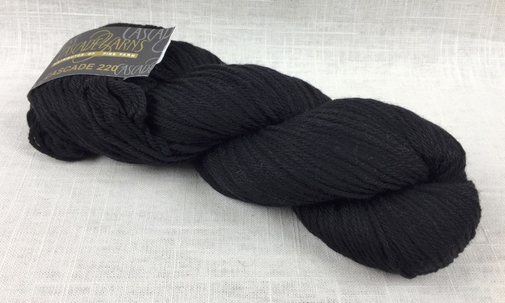 cascade yarns 220 wool worsted color 8555 black