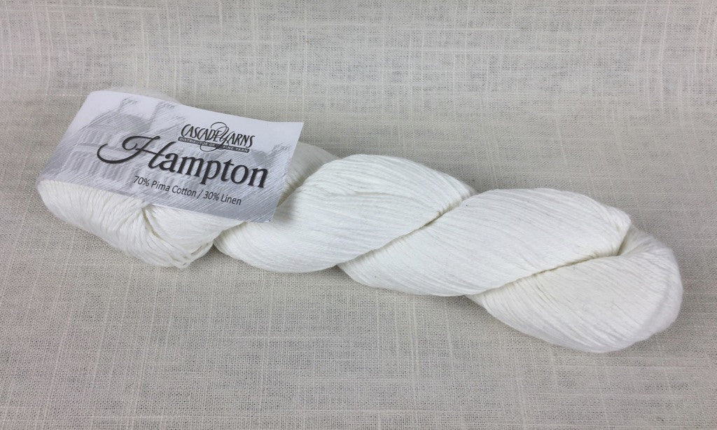 cascade yarns hampton linen cotton DK 03 white