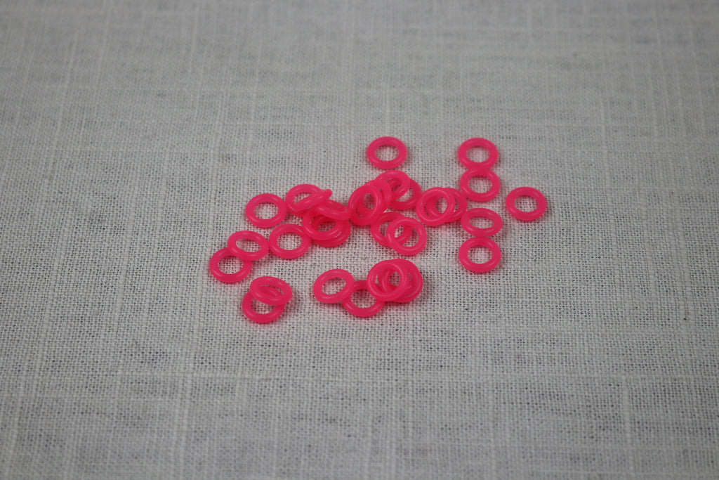 knitter's helper silicone stitch marker 10mm medium hot pink